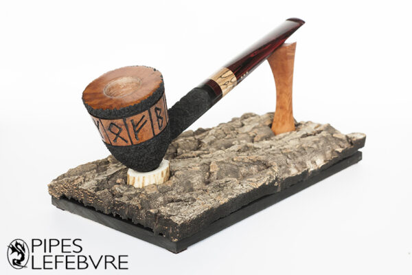 Pipe Runes Viking Handmade + Stand