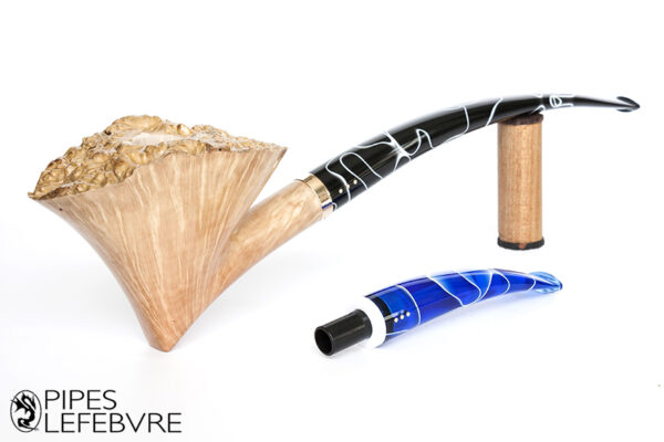 Pipe Fleurs Deux Tuyaux Handmade 9mm