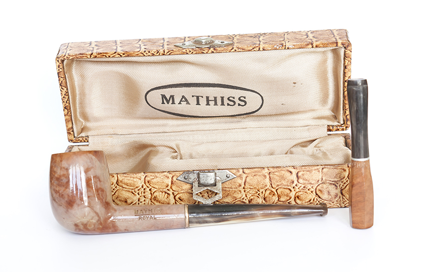 Coffret neuf Pipe neuve Mathiss Royal Bruyère extra et porte cigarette